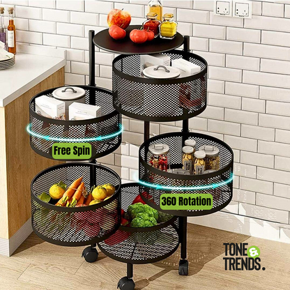 Multi-Layer Black Iron Fruit & Vegetable Storage Rack – 3/4/5 Layer Options