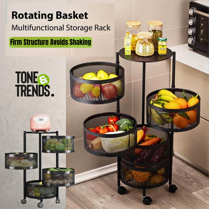 Multi-Layer Black Iron Fruit & Vegetable Storage Rack – 3/4/5 Layer Options