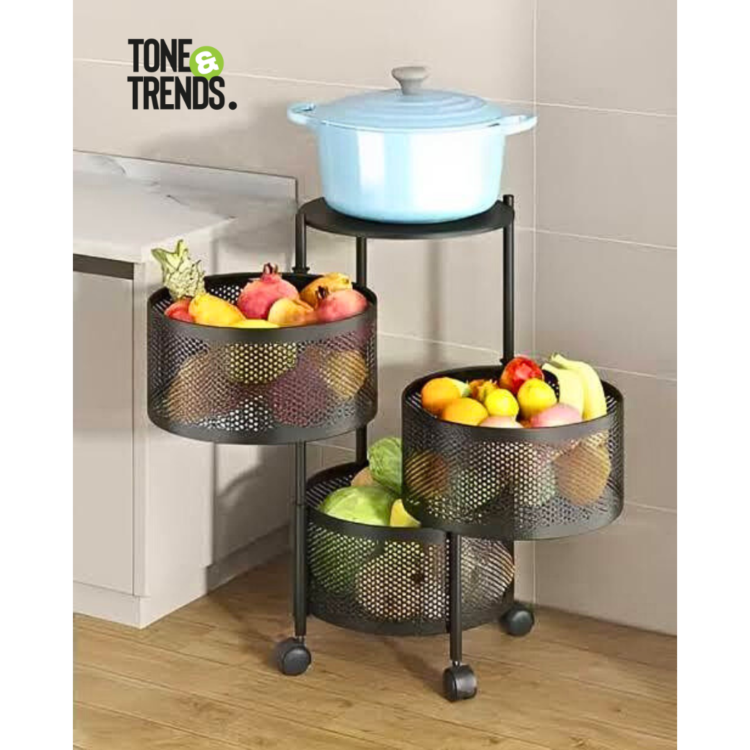 Multi-Layer Black Iron Fruit & Vegetable Storage Rack – 3/4/5 Layer Options