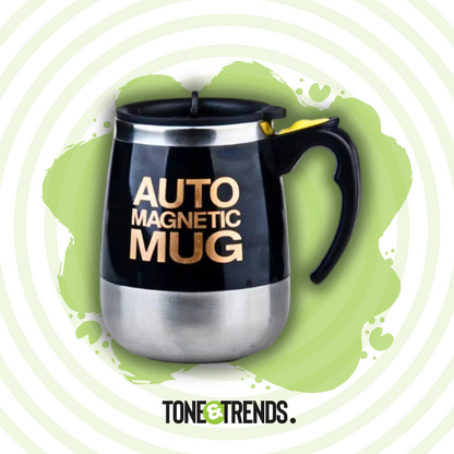 Auto Magnetic Self-Stirring Mug – 400ml Stainless Steel Coffee & Milk Mixer (Battery Operated)