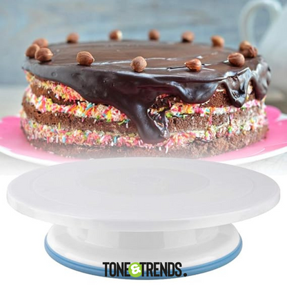 360° Rotating Cake Decorating Turntable Stand – Easy Spin Design