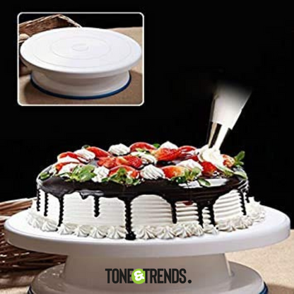 360° Rotating Cake Decorating Turntable Stand – Easy Spin Design