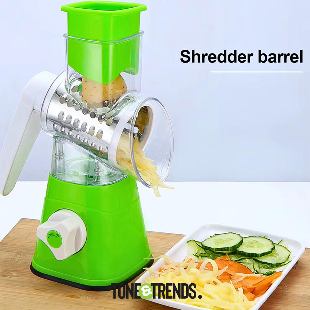 Manual Vegetable Drum Slicer – Multifunctional Round Cutter Kitchen Gadget (Random Color)