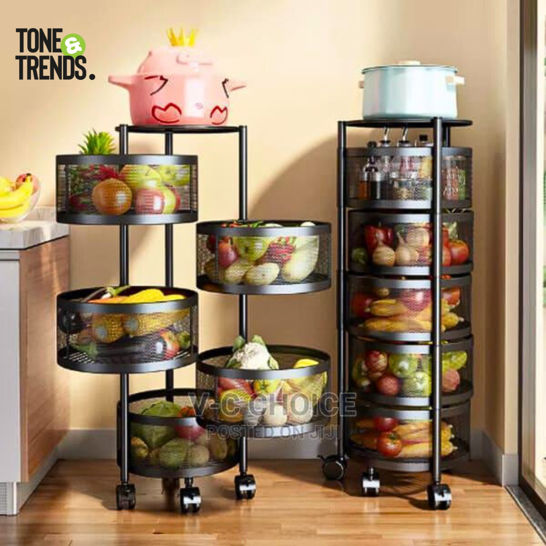 Multi-Layer Black Iron Fruit & Vegetable Storage Rack – 3/4/5 Layer Options