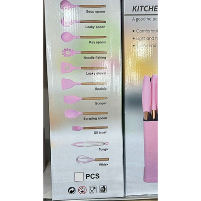 19-Piece Silicone Cooking & Knife Set (Assorted Colors)