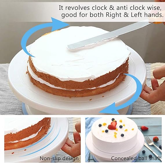 360° Rotating Cake Decorating Turntable Stand – Easy Spin Design